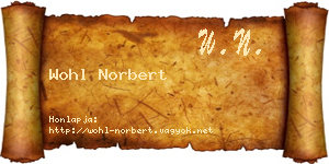 Wohl Norbert névjegykártya